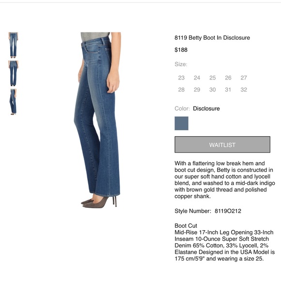 J Brand Betty Bootcut Stretchy Jeans 